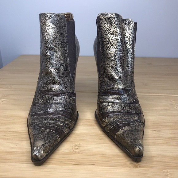 Carlos by Carlos Santana Torch Metallic Leather Booties Size 7.5 Medium Width - Picture 8 of 10